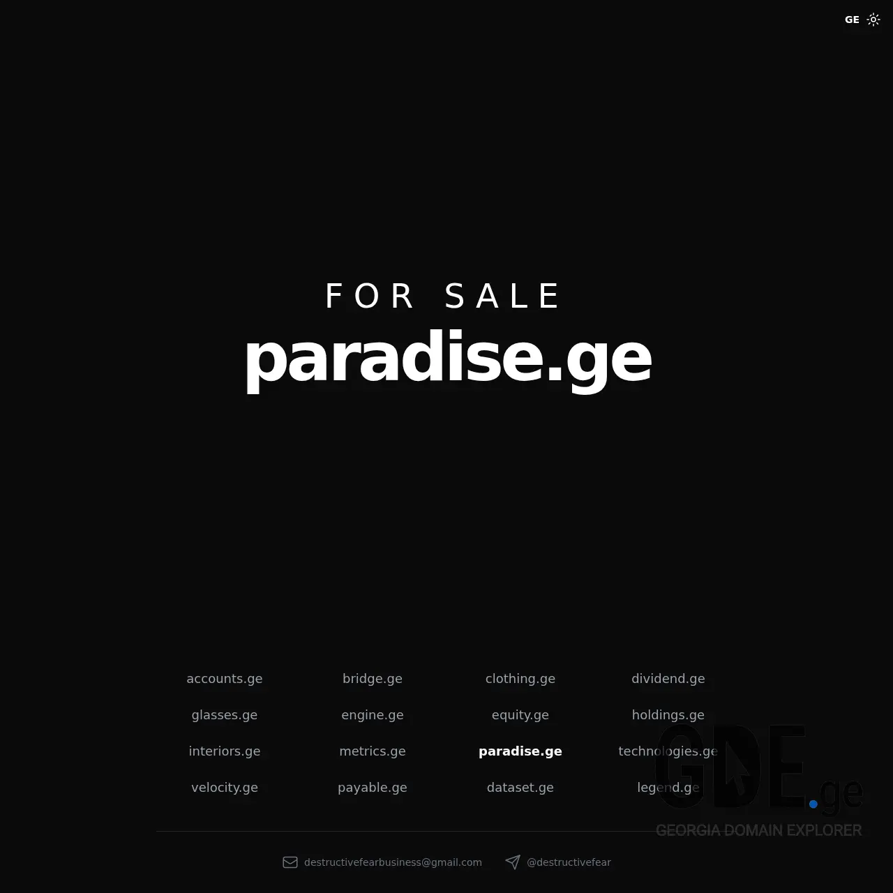 Screenshot of the site paradise.ge at 2025-12-15