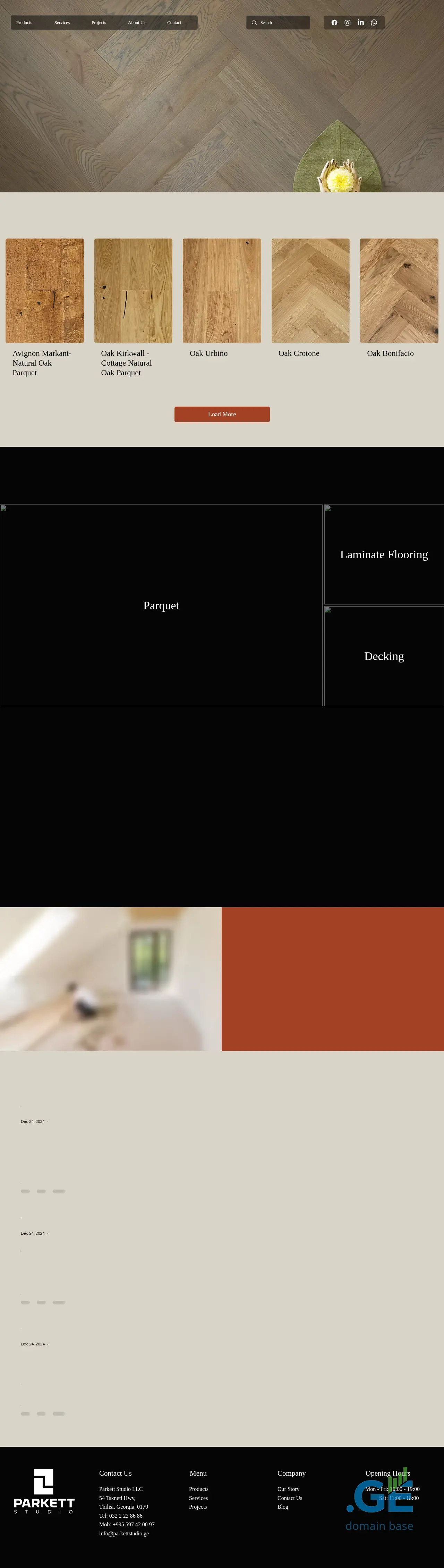 Screenshot of the site parkettstudio.ge