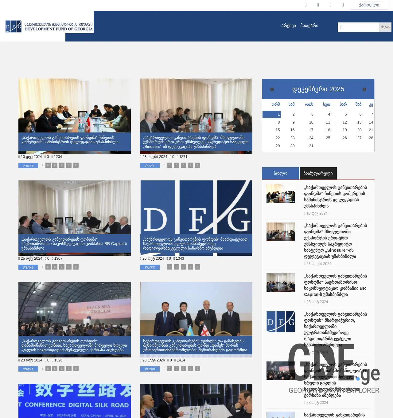 Screenshot of the site partnershipfund.ge at 2025-12-01