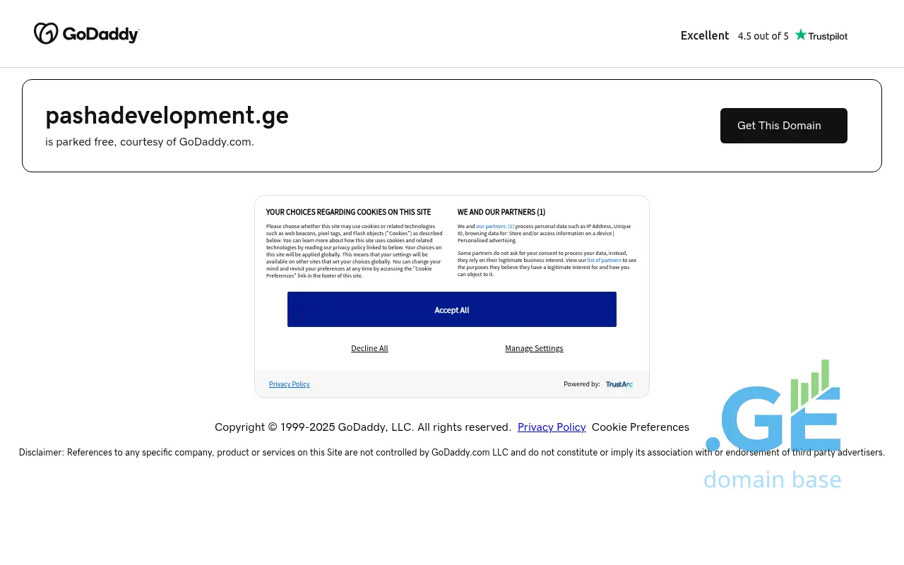Screenshot of the site pashadevelopment.ge