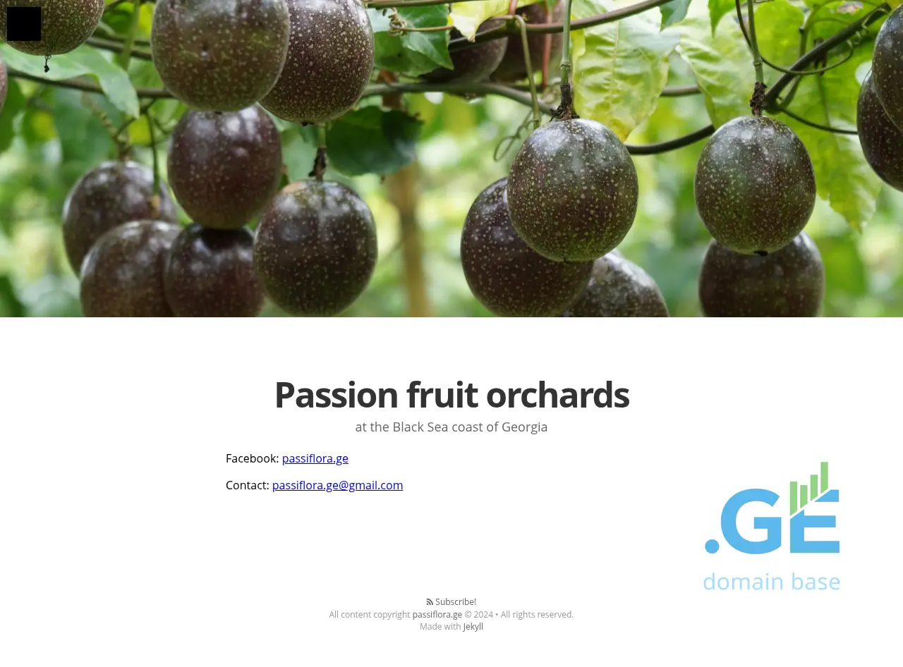 Screenshot of the site passiflora.ge