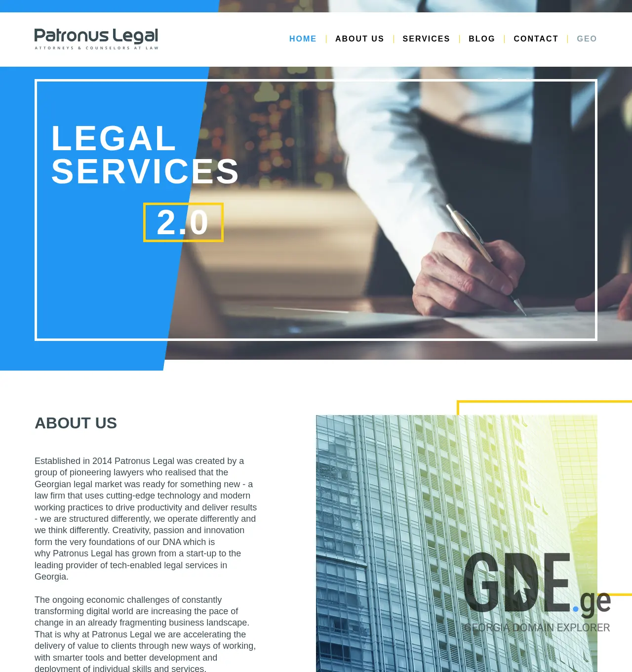 Screenshot of the site patronus.ge at 2025-12-01