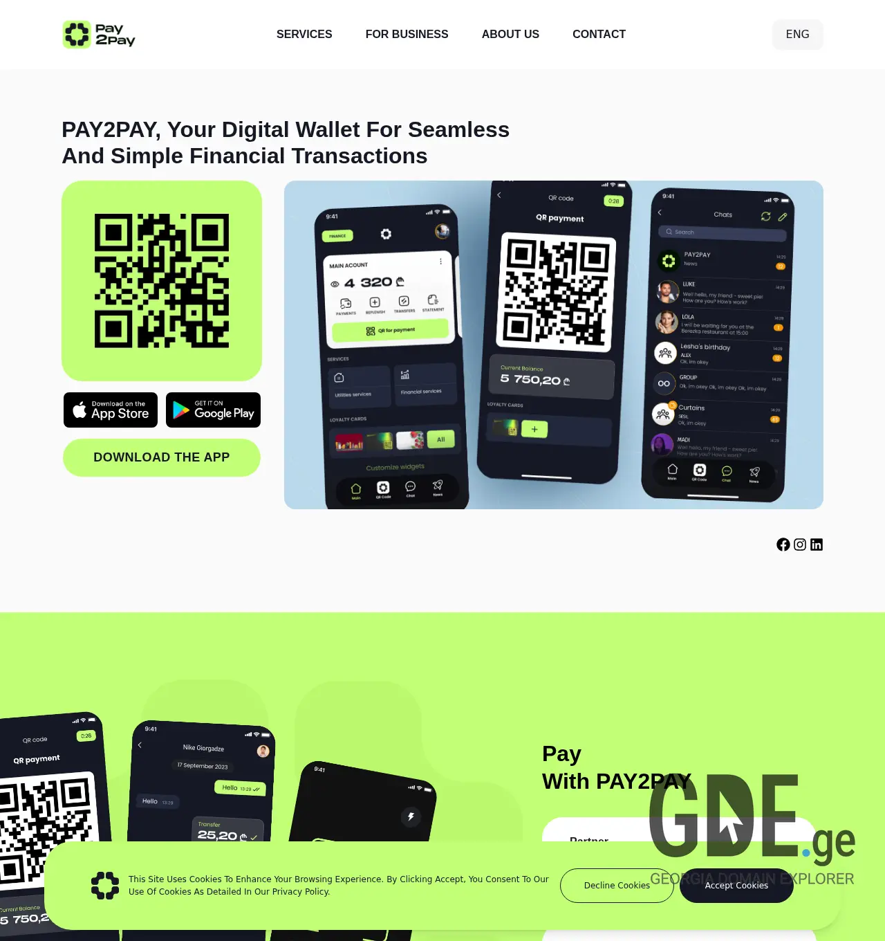 Screenshot of the site pay2pay.ge at 2025-12-03