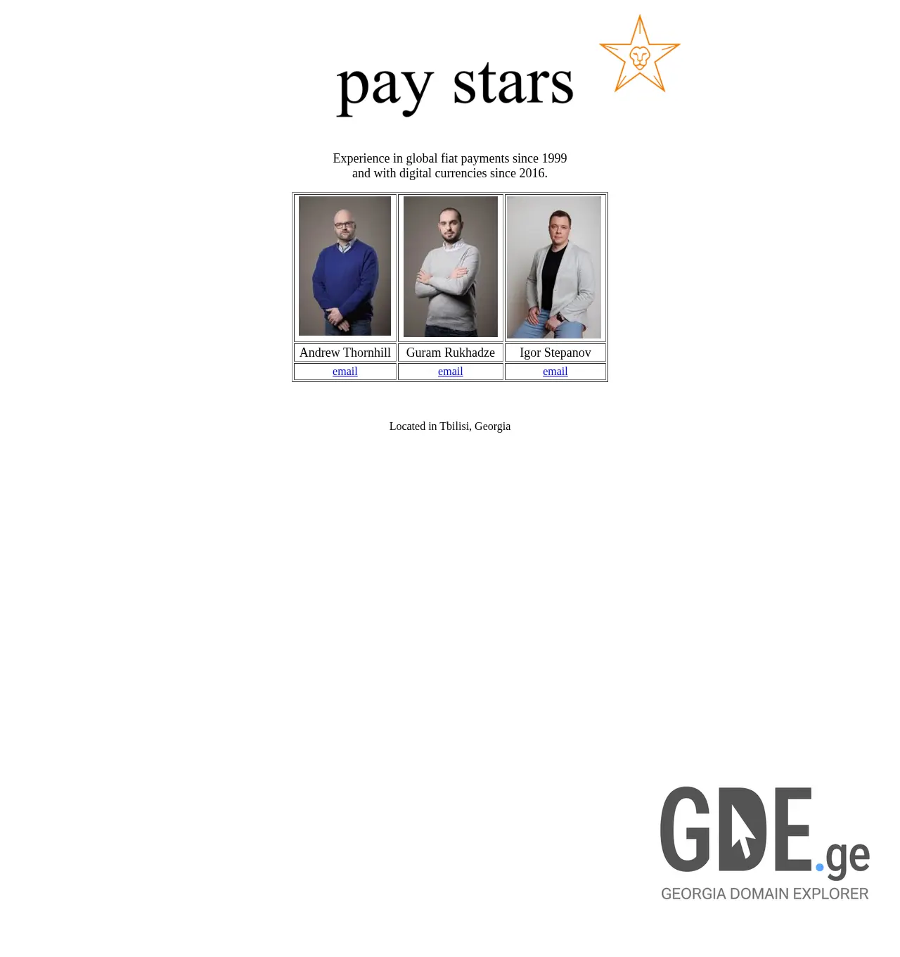 Screenshot of the site paystars.ge at 2025-12-02