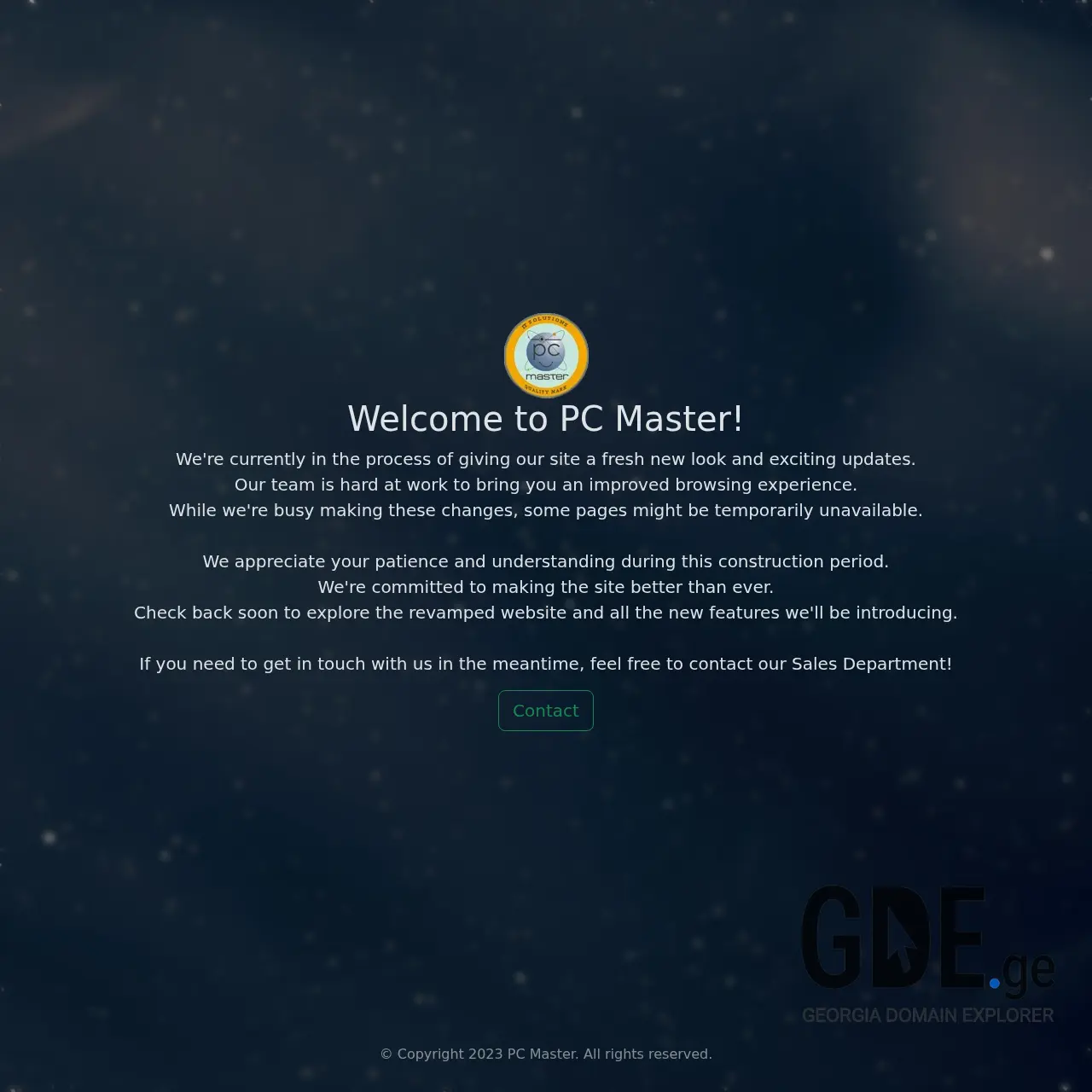 Screenshot of the site pcmaster.ge at 2025-12-12