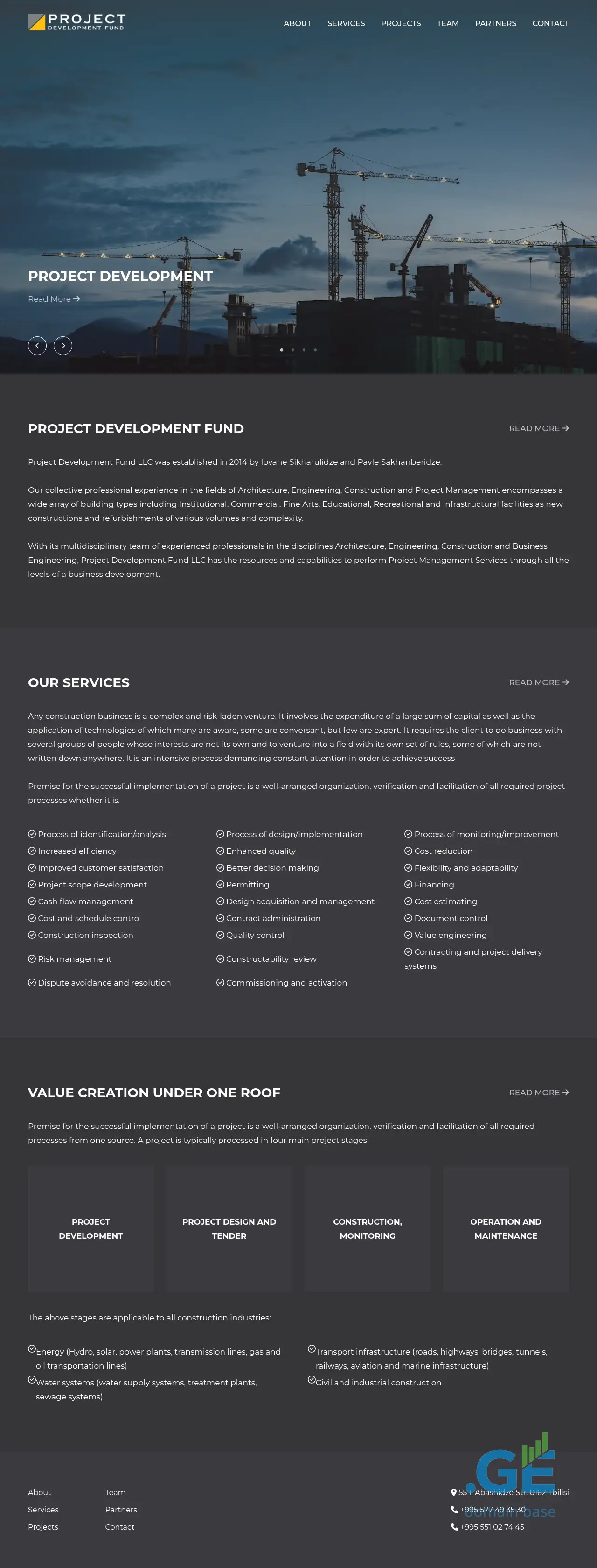Screenshot of the site pdfund.ge