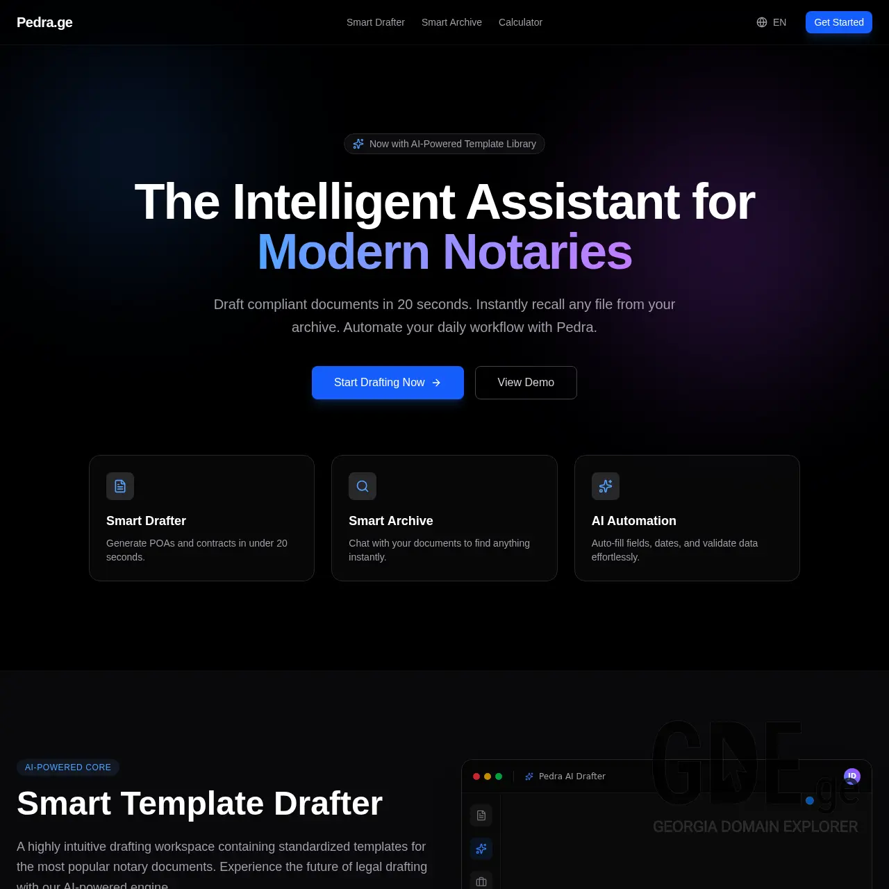 Screenshot of the site pedra.ge at 2025-12-12