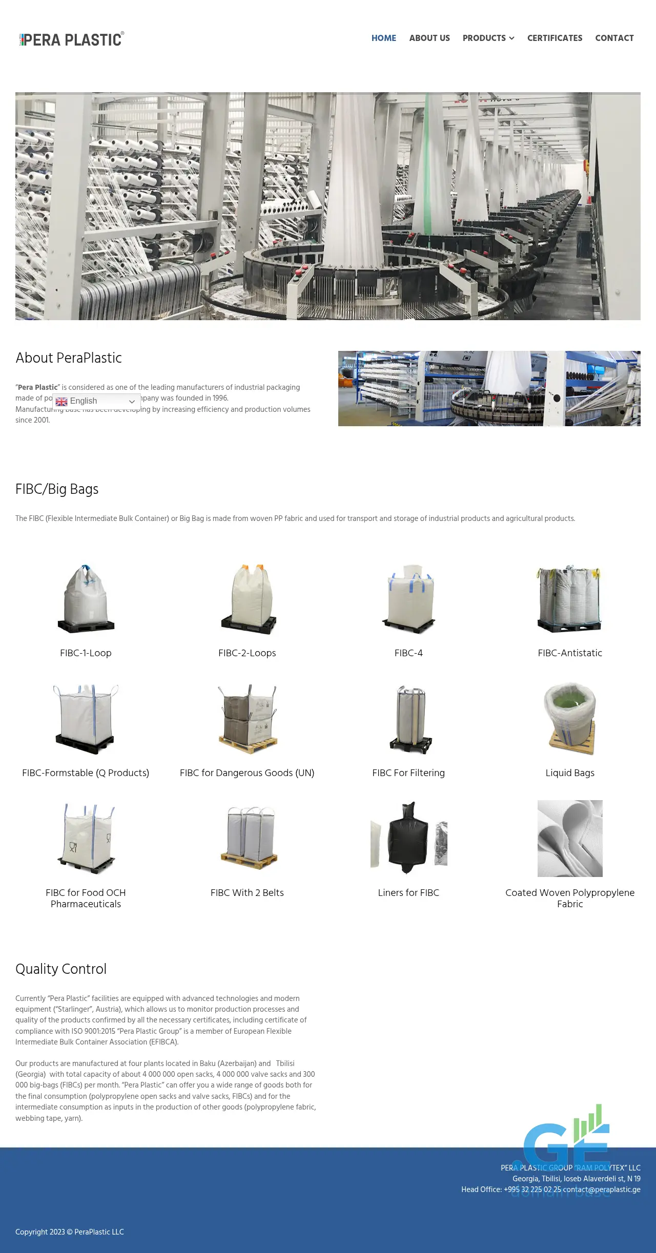 Screenshot of the site peraplastic.ge