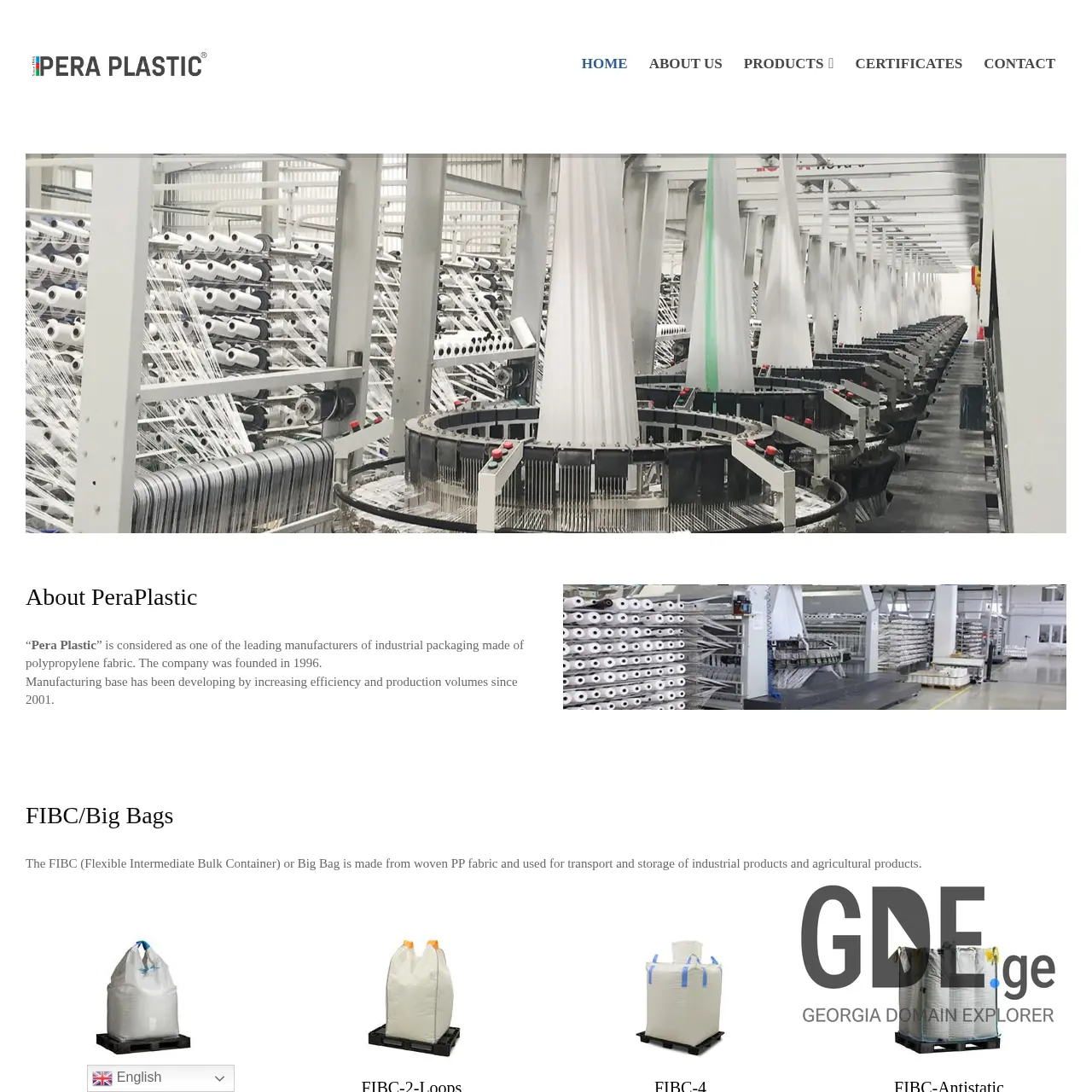 Screenshot of the site peraplastic.ge at 2025-12-12