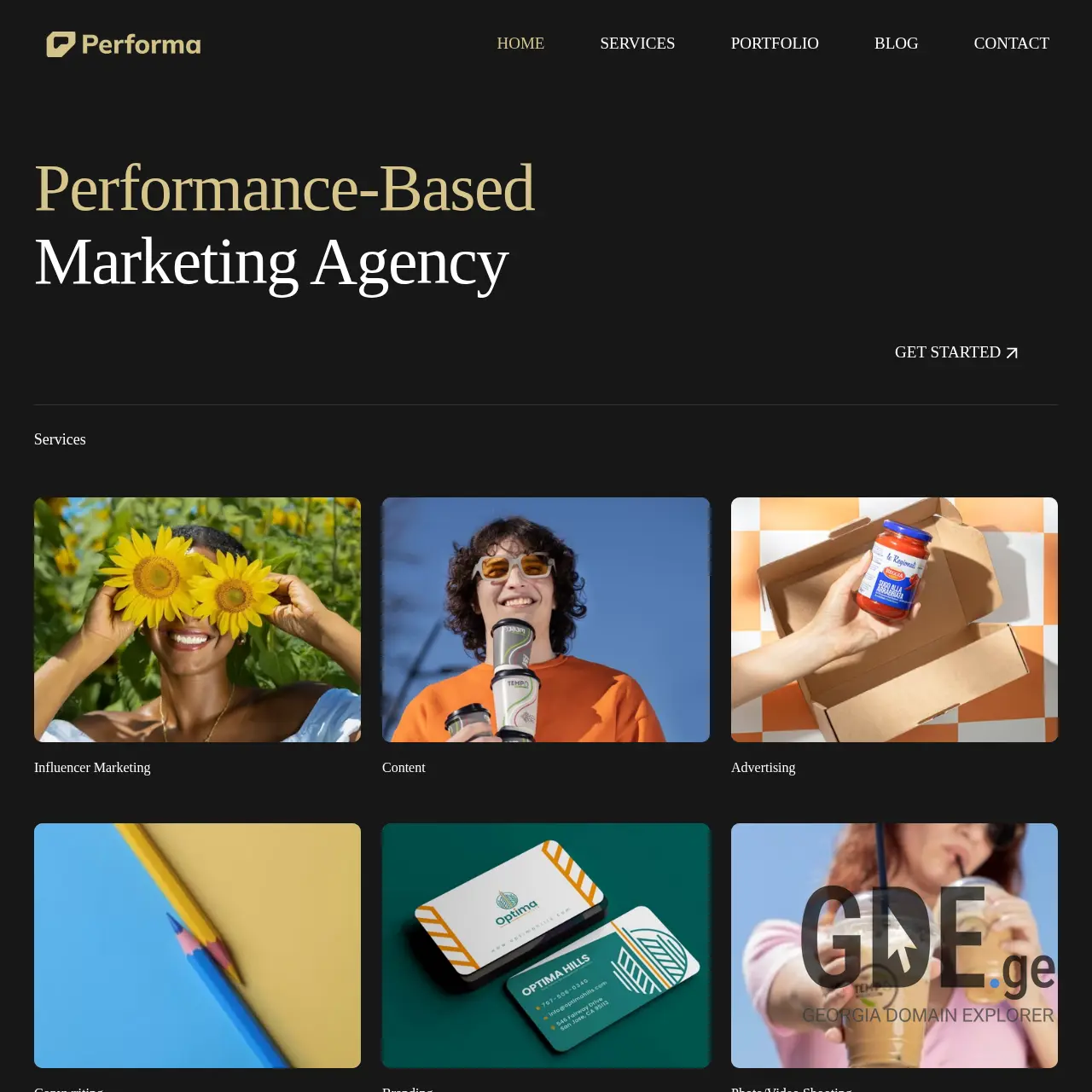 Screenshot of the site performa.ge at 2025-12-11