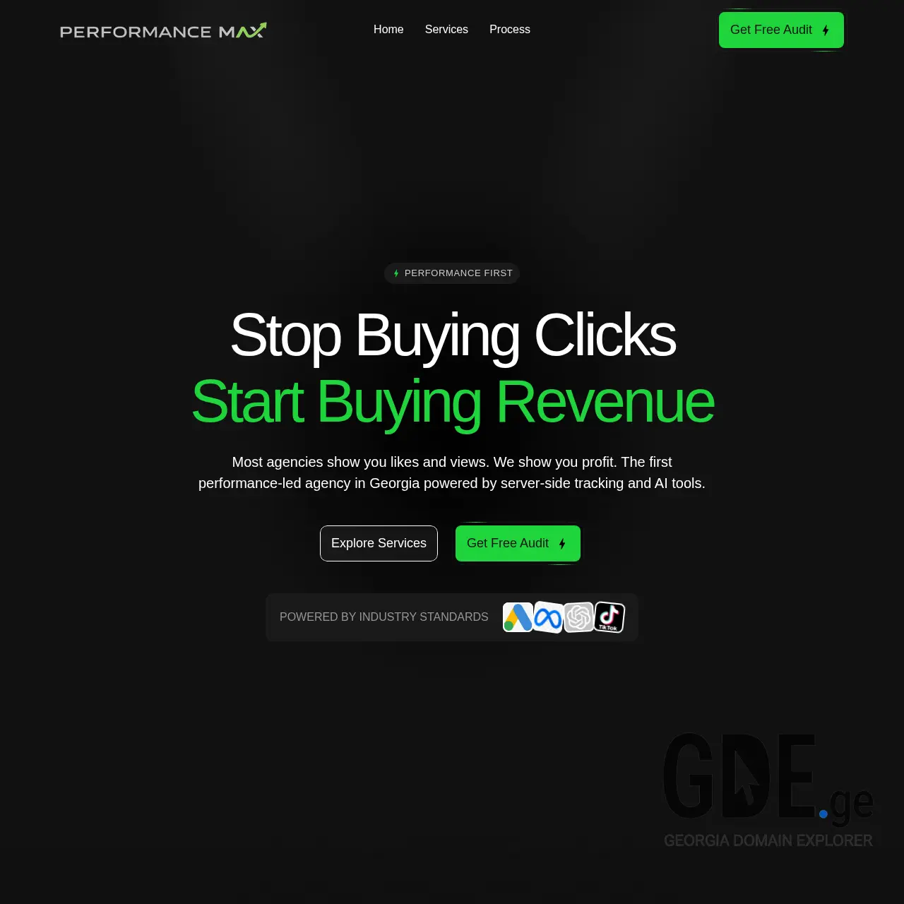 Screenshot of the site performancemax.ge at 2026-02-10