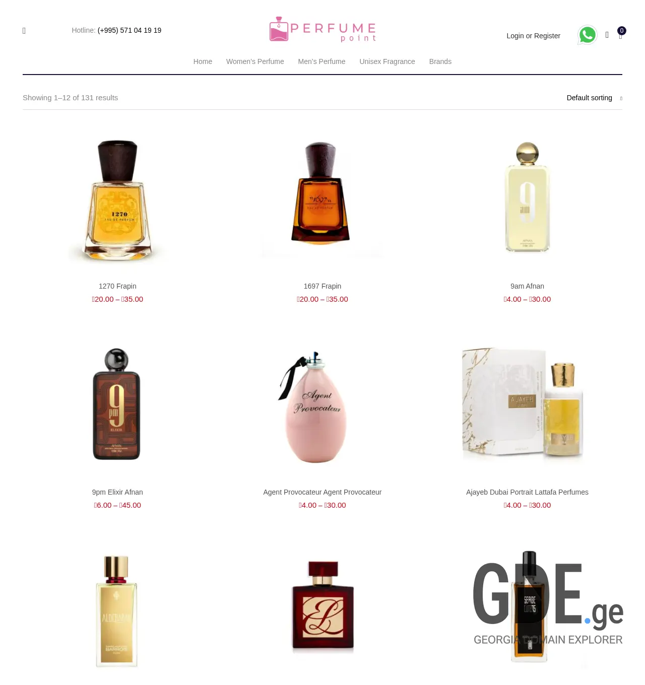 Screenshot of the site perfumepoint.ge at 2025-12-03