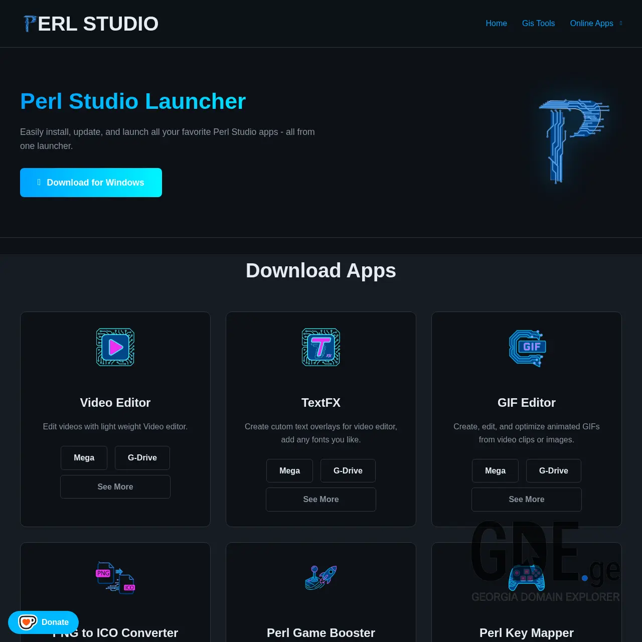 Screenshot of the site perl.ge at 2025-12-11