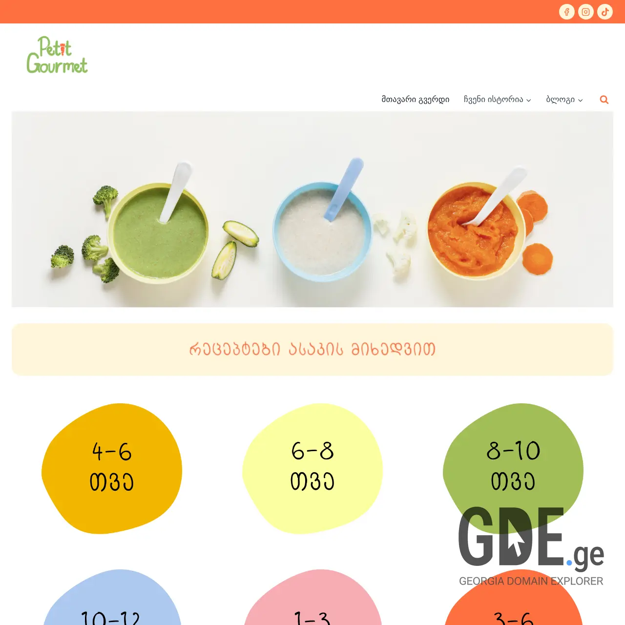 Screenshot of the site petitgourmet.ge at 2025-12-11