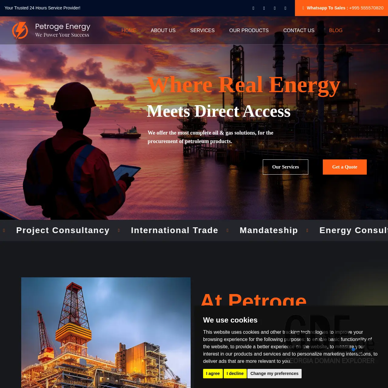 Screenshot of the site petroge.ge at 2025-12-11