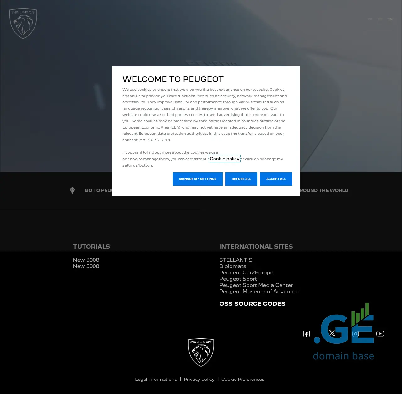 Screenshot of the site peugeot-tbilisi.ge