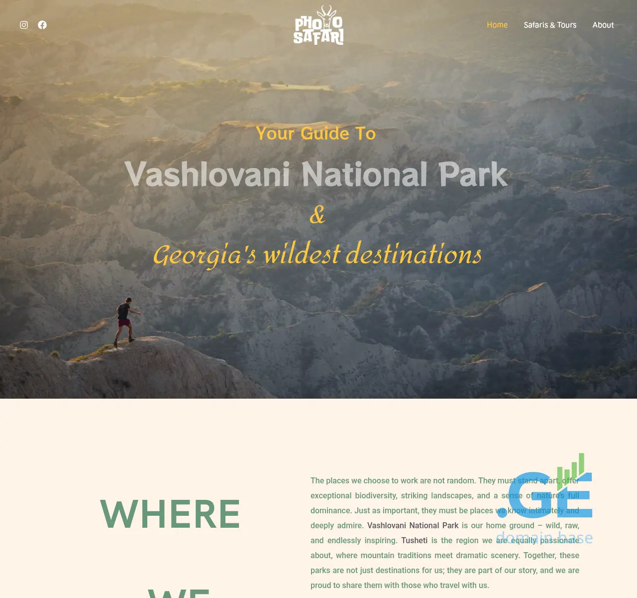 Screenshot of the site photosafari.ge at 2025-10-28