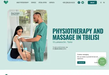 Screenshot of physiotherapy.ge