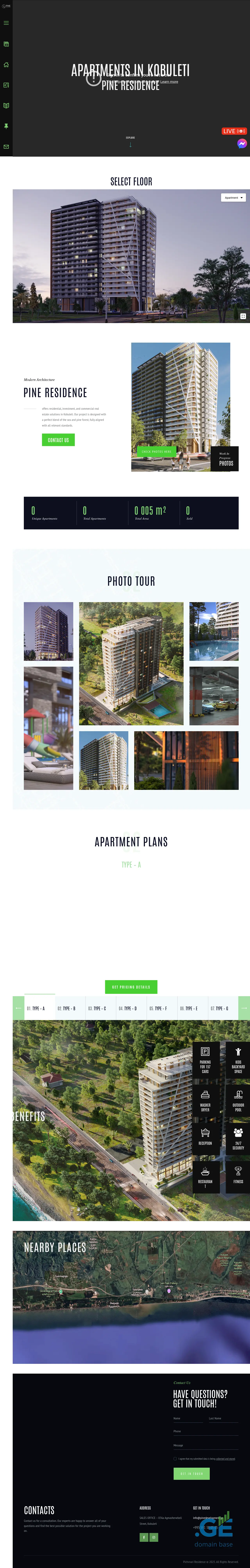 Screenshot of the site pichvnariresidence.ge