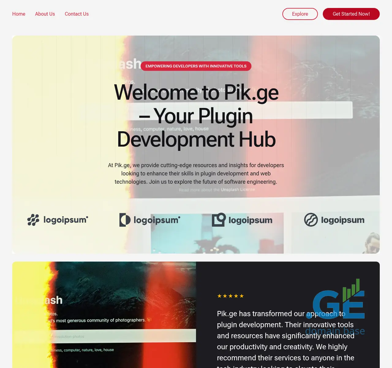 Screenshot of the site pik.ge