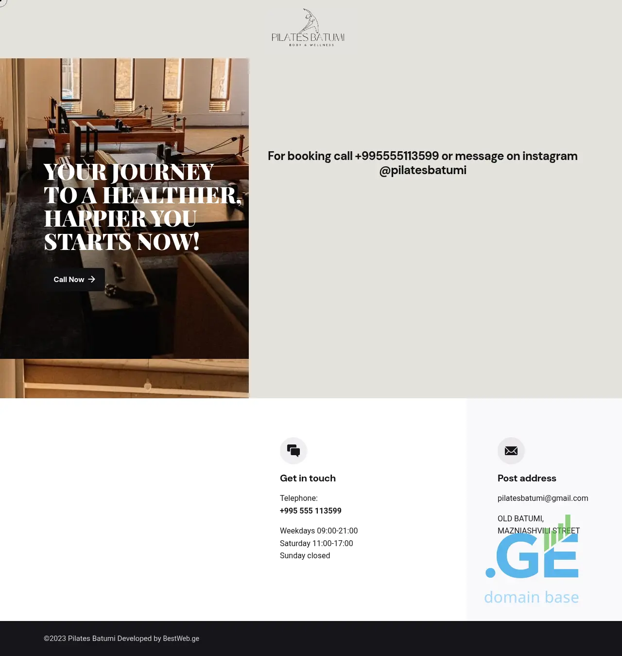 Screenshot of the site pilatesbatumi.ge