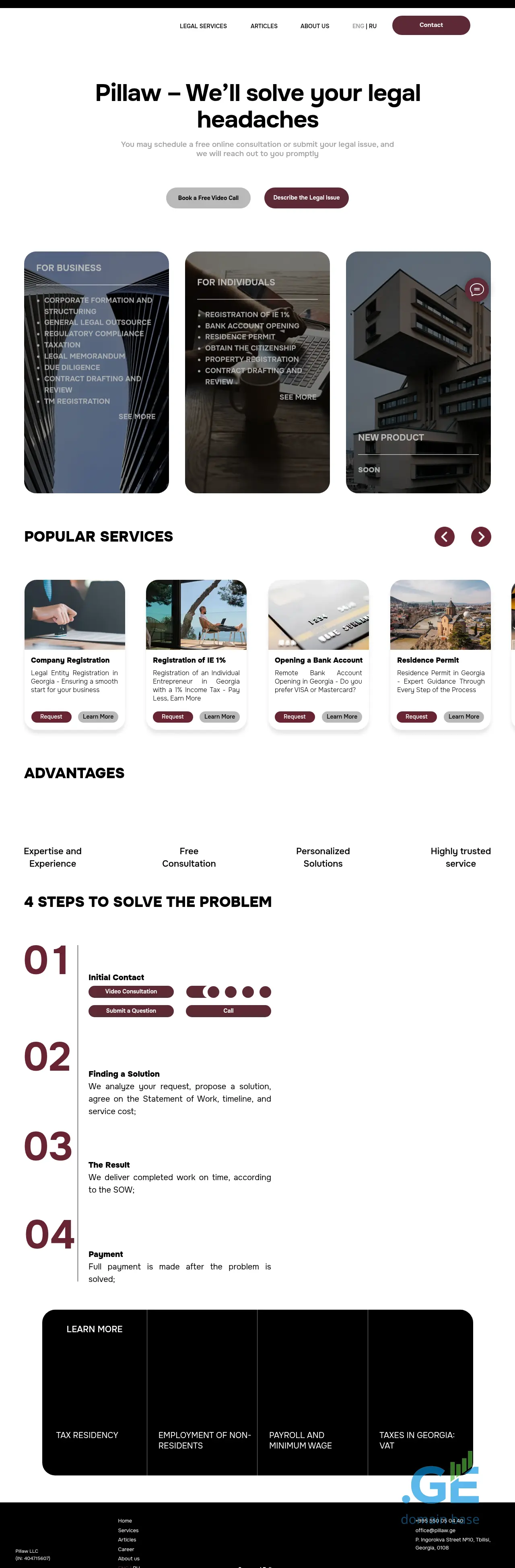 Screenshot of the site pillaw.ge