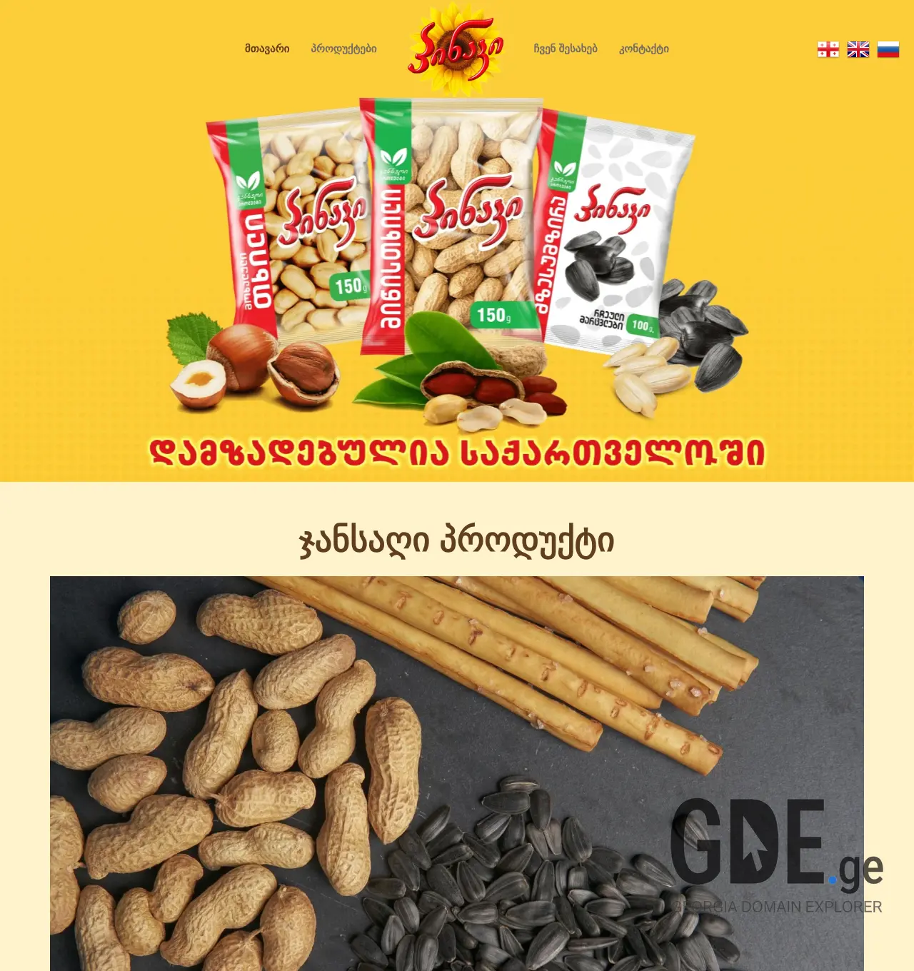 Screenshot of the site pinaki.ge at 2025-12-02