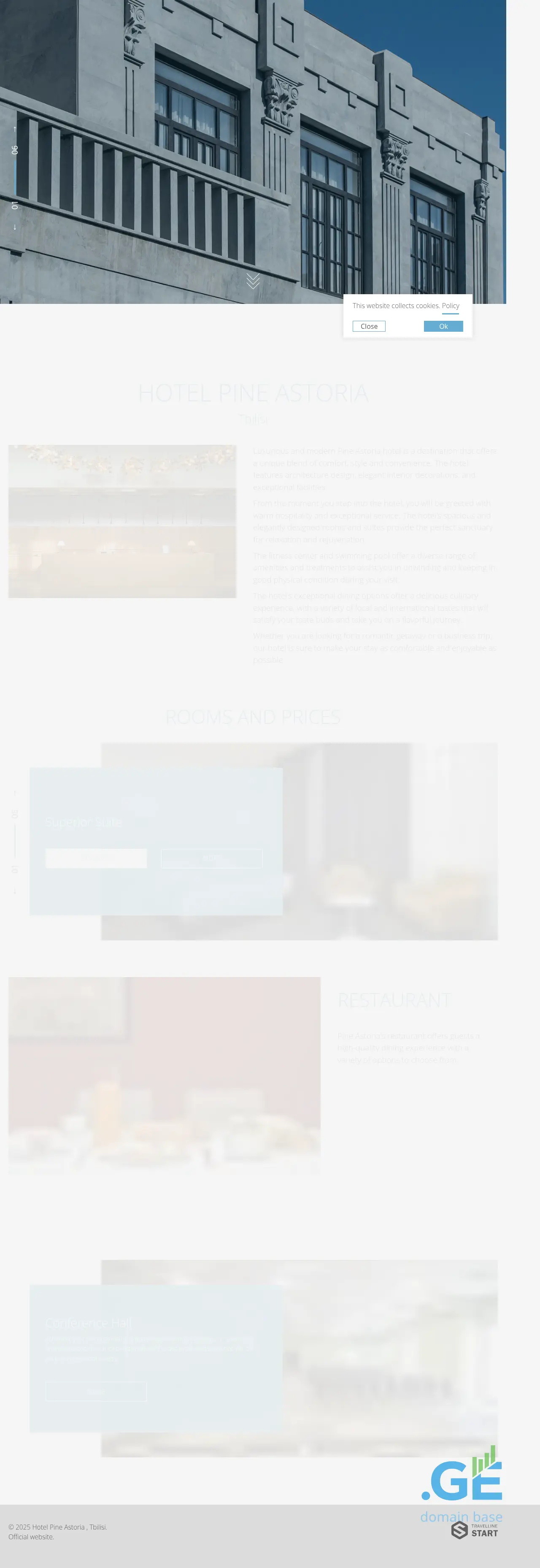 Screenshot of the site pineastoria.ge at 2025-10-11