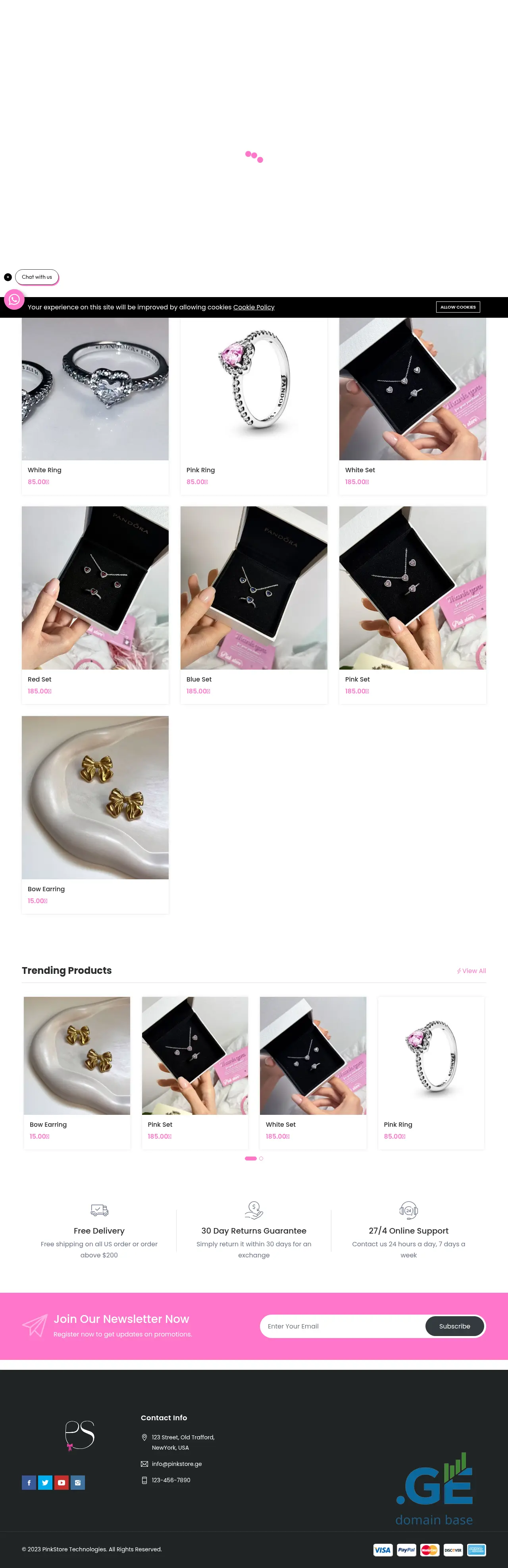 Screenshot of the site pinkstore.ge