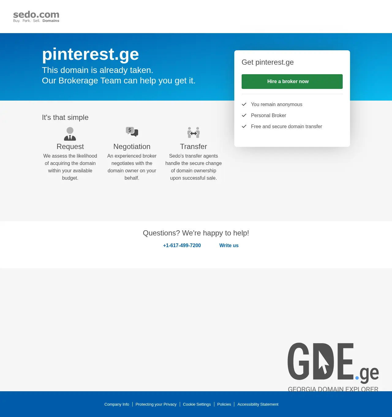 Screenshot of the site pinterest.ge at 2025-12-01