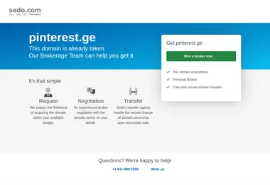 Screenshot of pinterest.ge