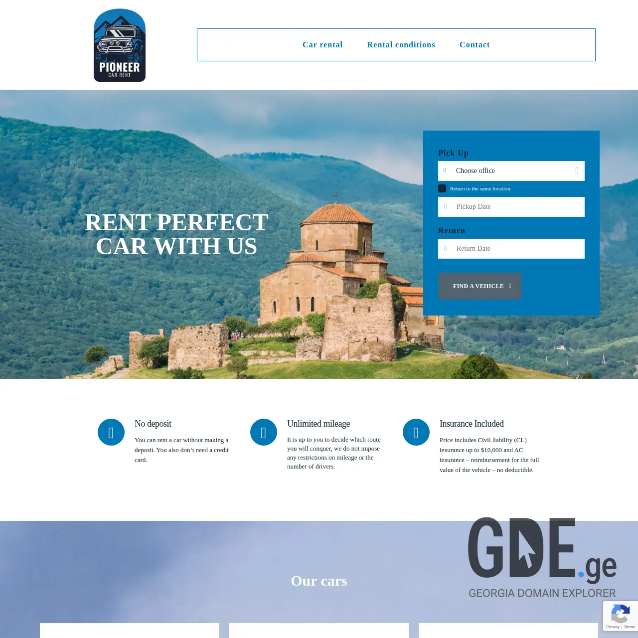 Screenshot of the site pioneercarrent.ge at 2025-12-11