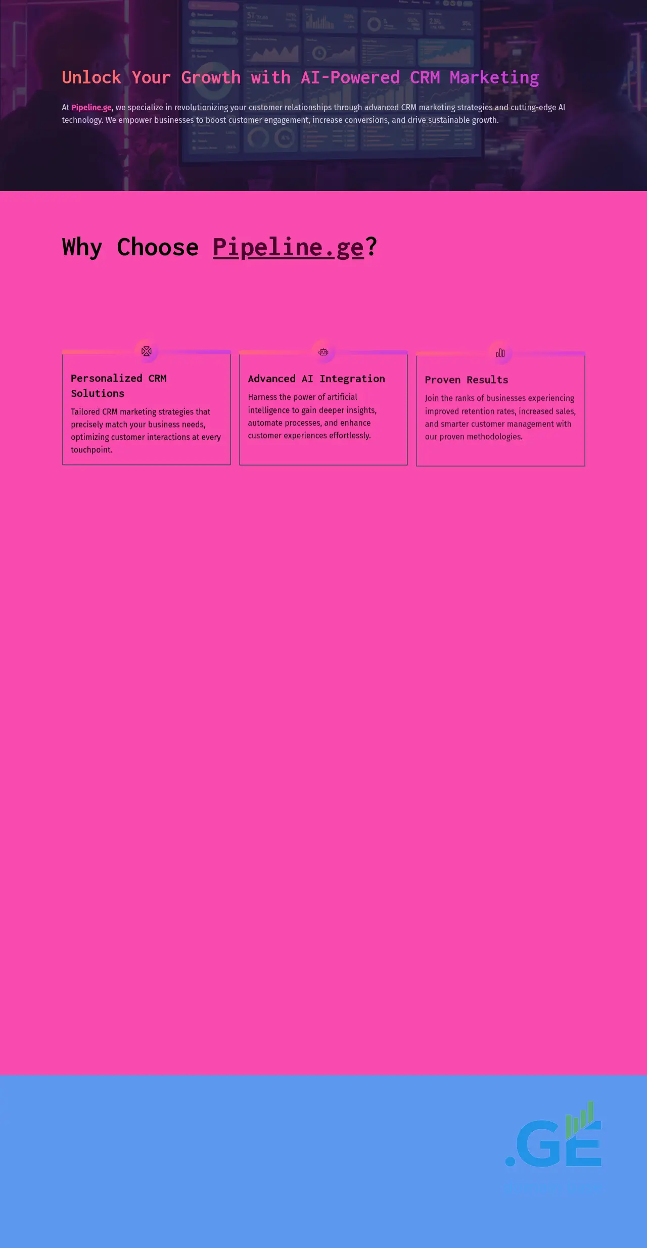 Screenshot of the site pipeline.ge