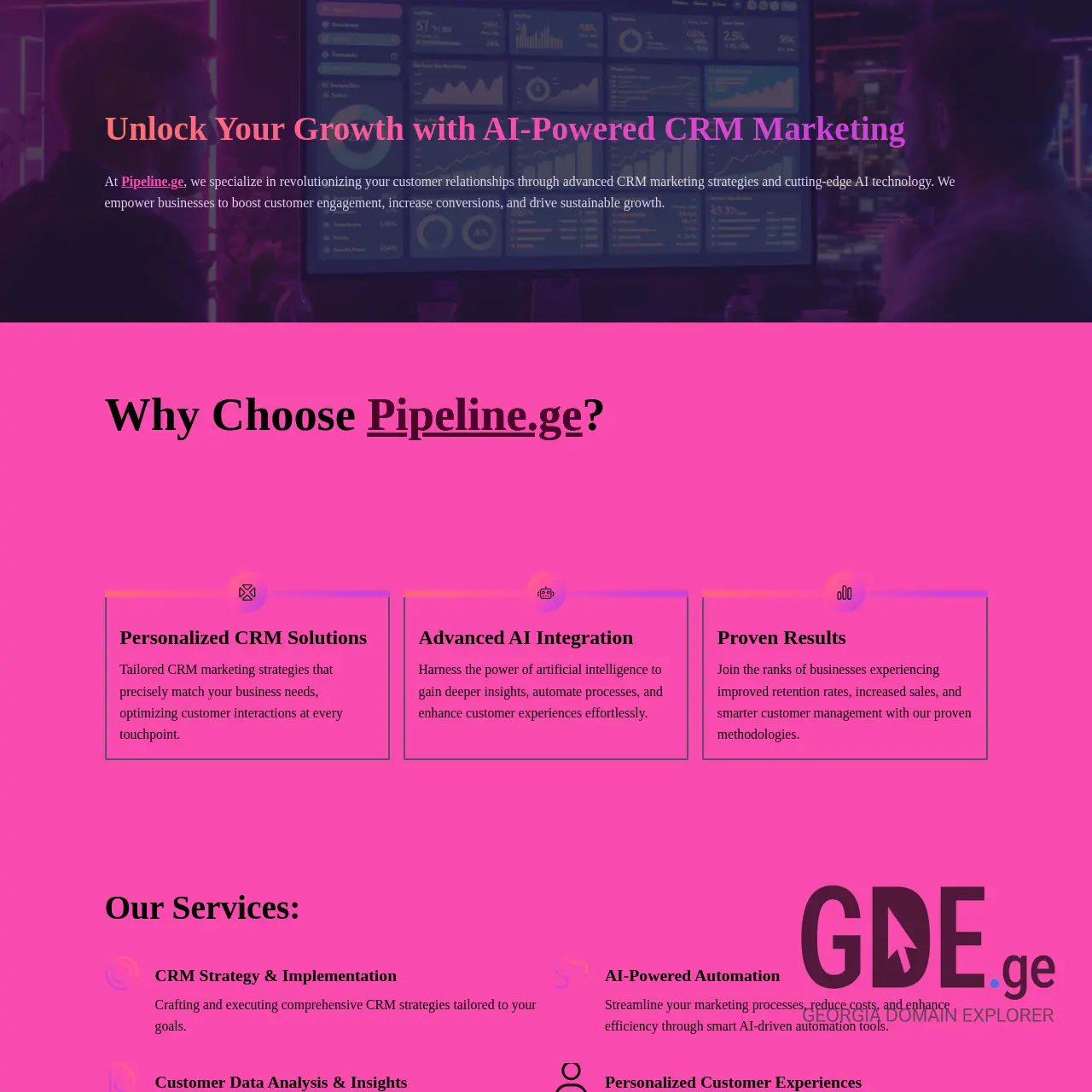 Screenshot of the site pipeline.ge at 2025-12-11