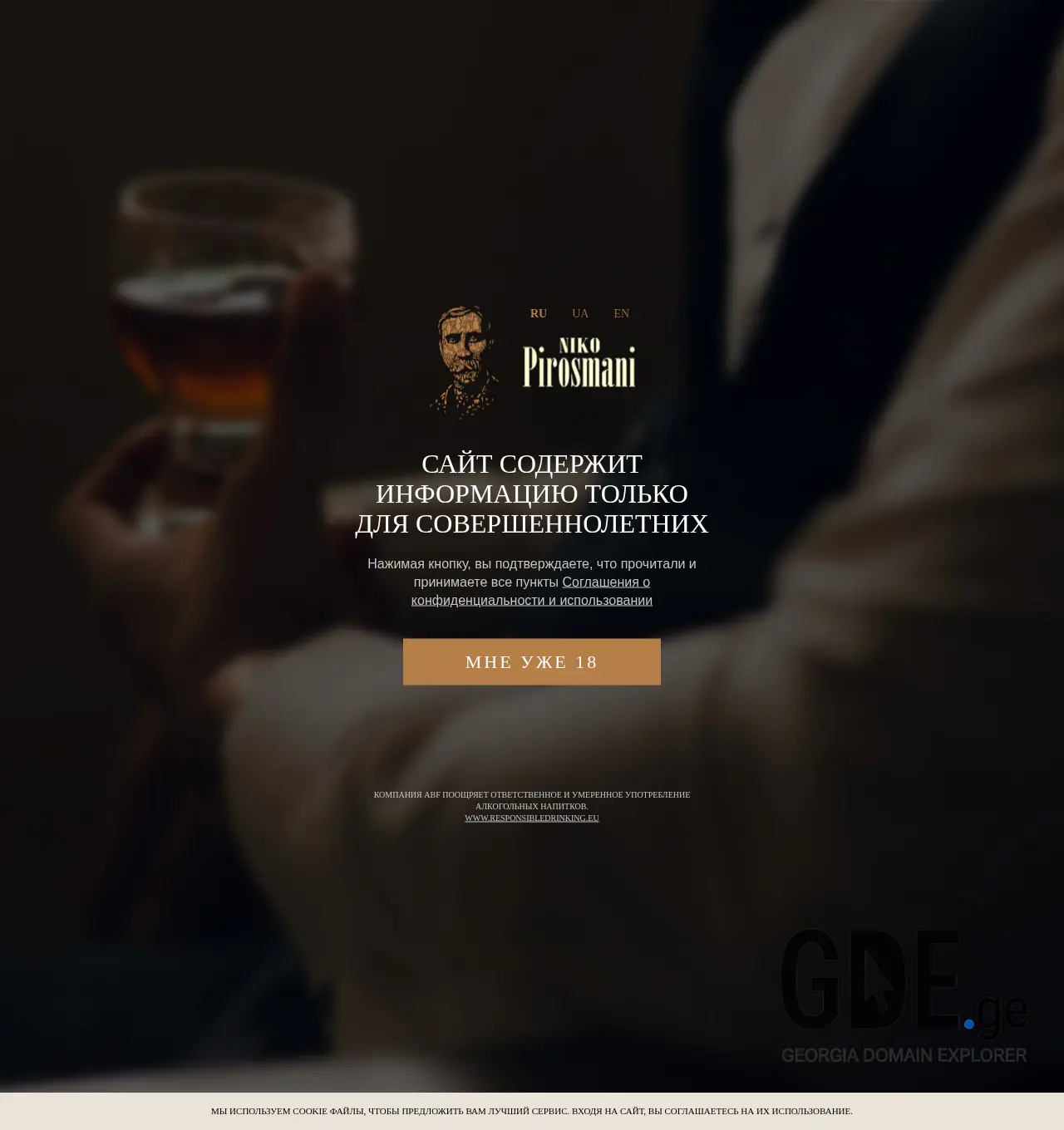 Screenshot of the site pirosmani-cognac.ge at 2025-11-29