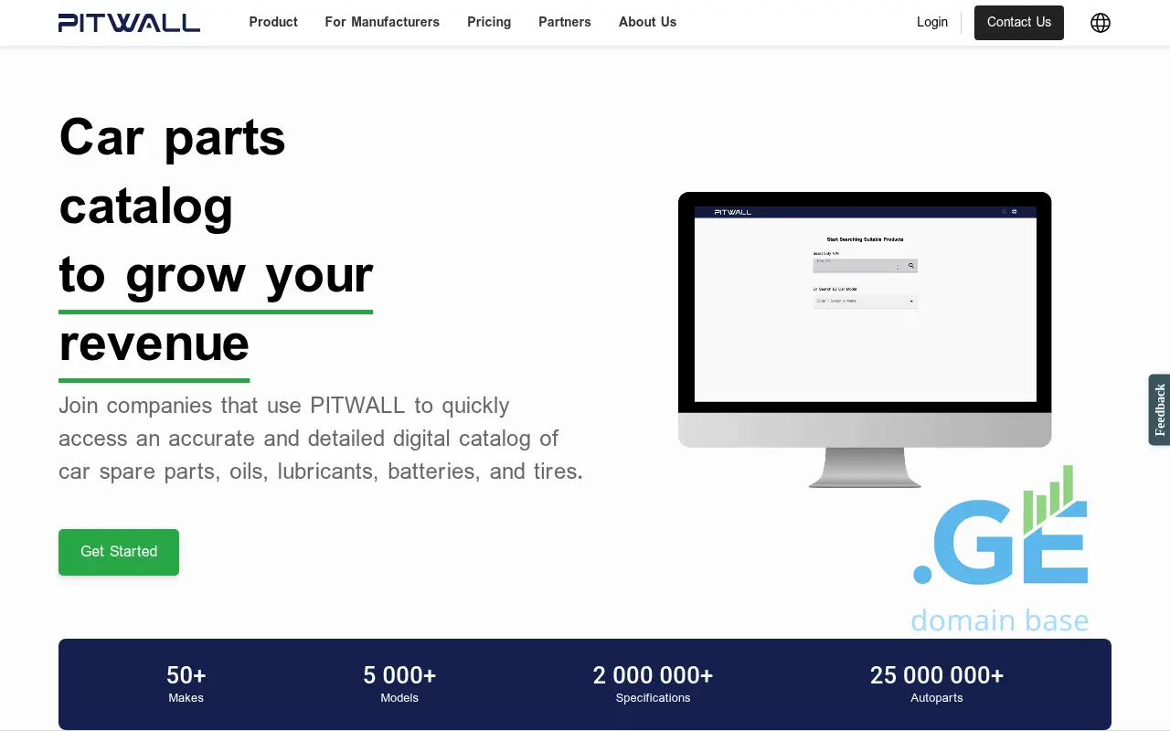 Screenshot of the site pitwall.ge