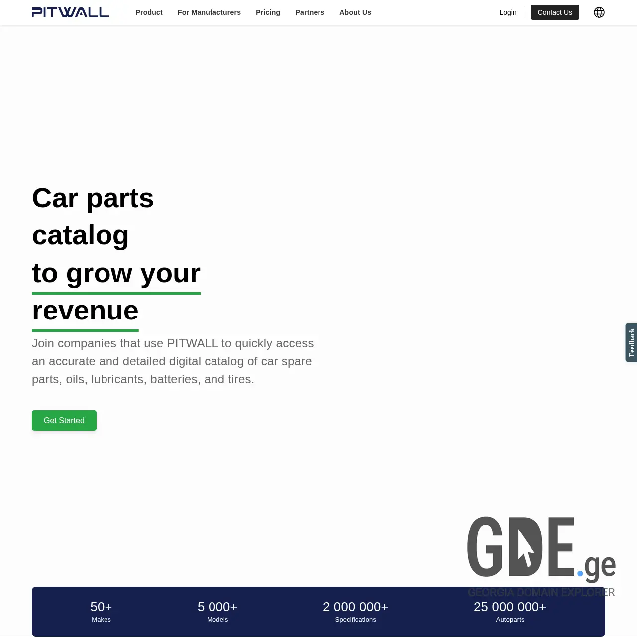 Screenshot of the site pitwall.ge at 2025-12-11