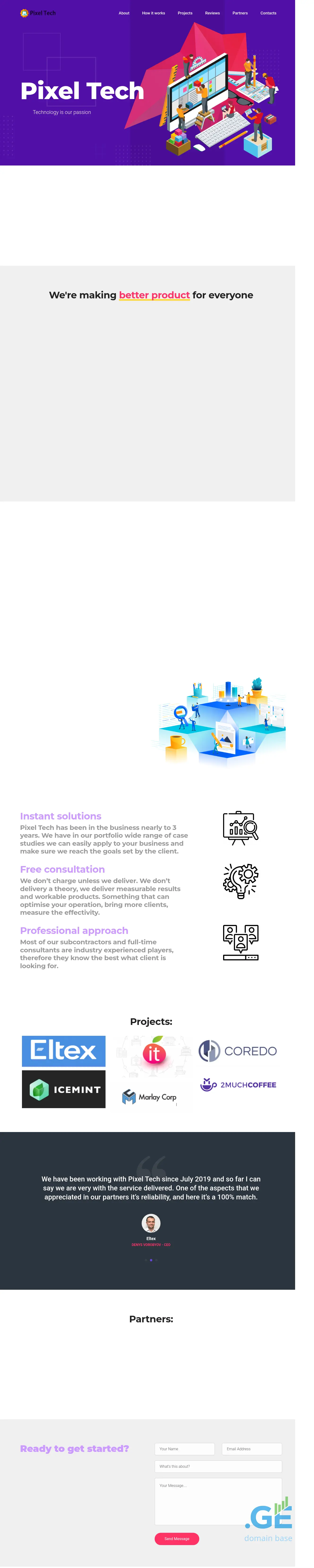 Screenshot of the site pixel-tech.ge