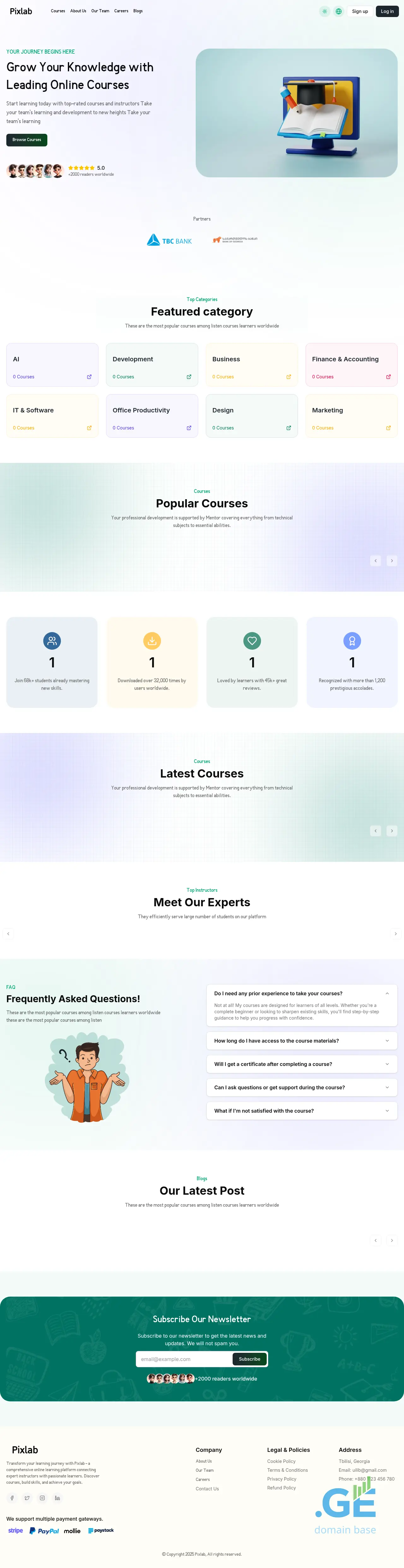 Screenshot of the site pixlab.ge