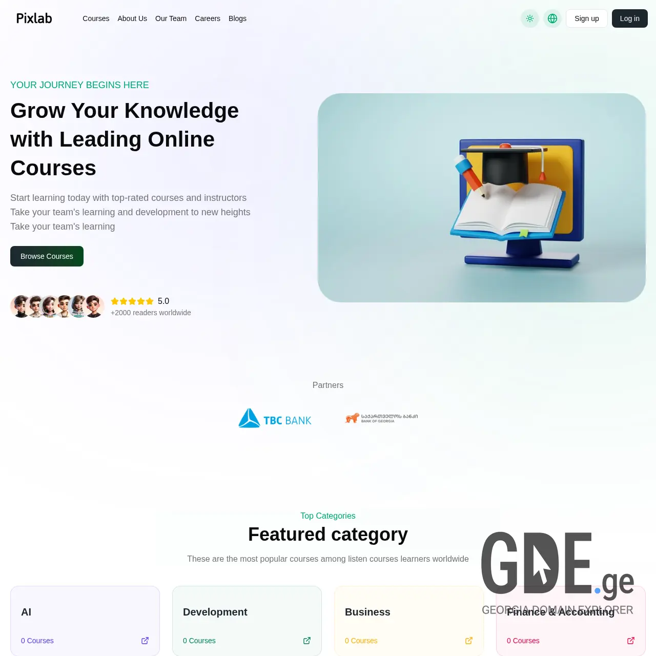 Screenshot of the site pixlab.ge at 2025-12-14