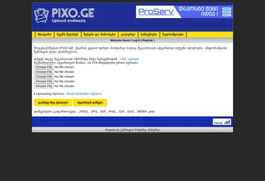 Screenshot of pixo.ge