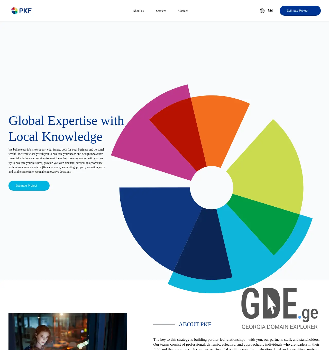 Screenshot of the site pkf.ge at 2025-12-03