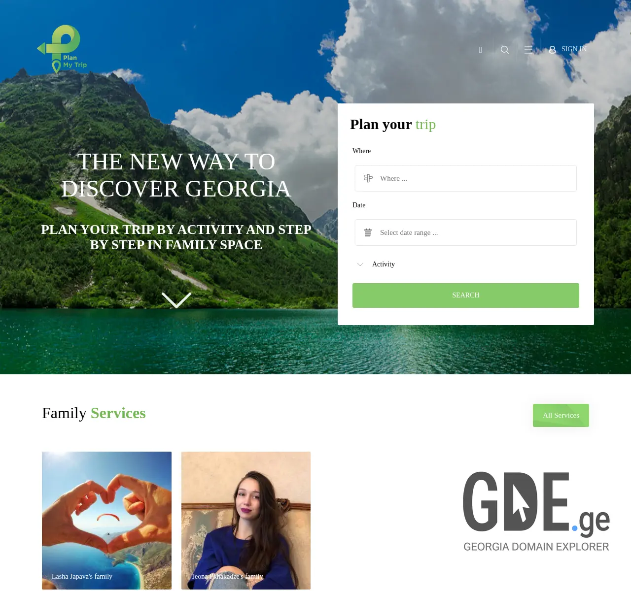 Screenshot of the site planmytrip.ge at 2025-11-26
