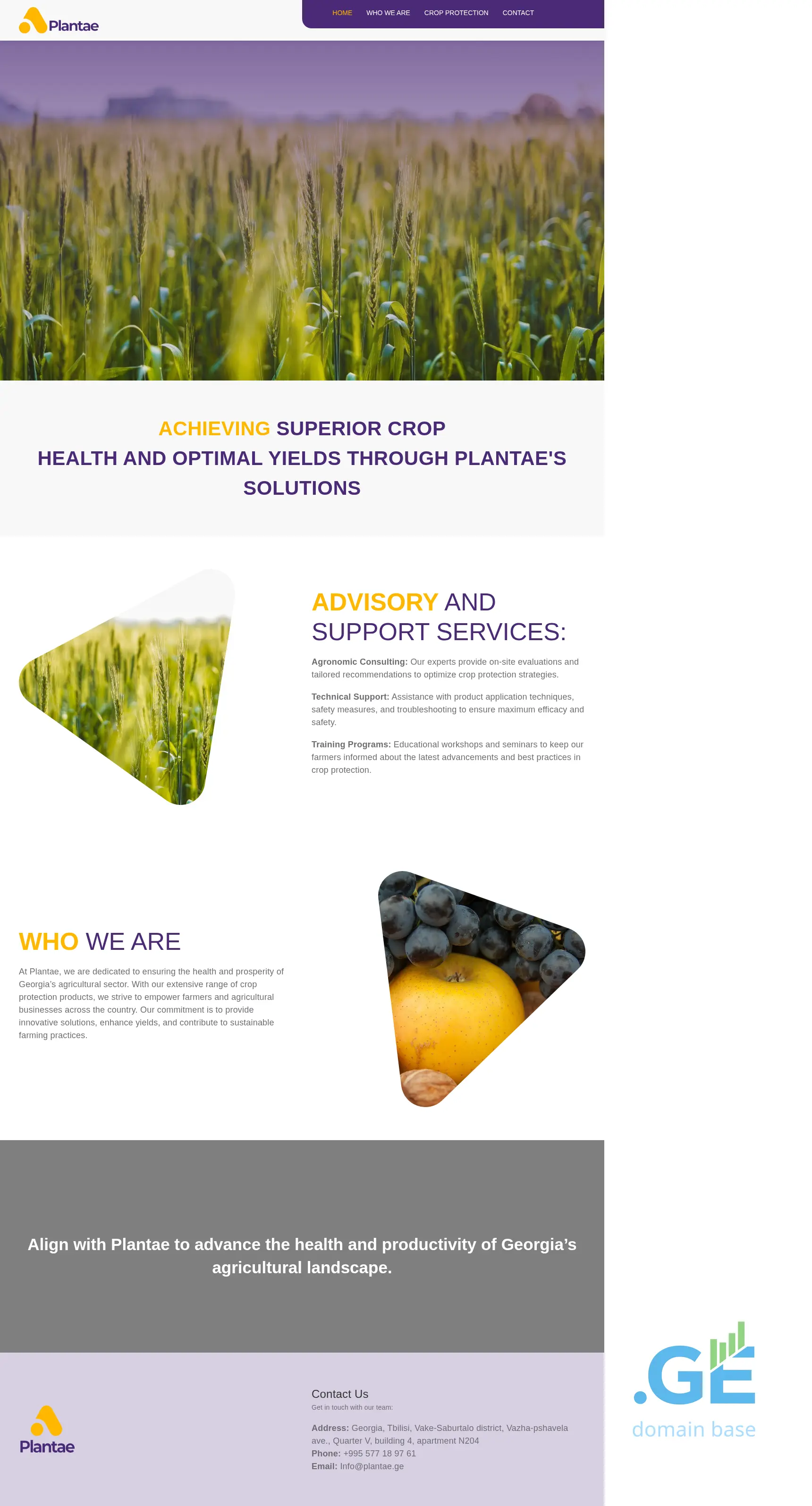 Screenshot of the site plantae.ge at 2025-10-11