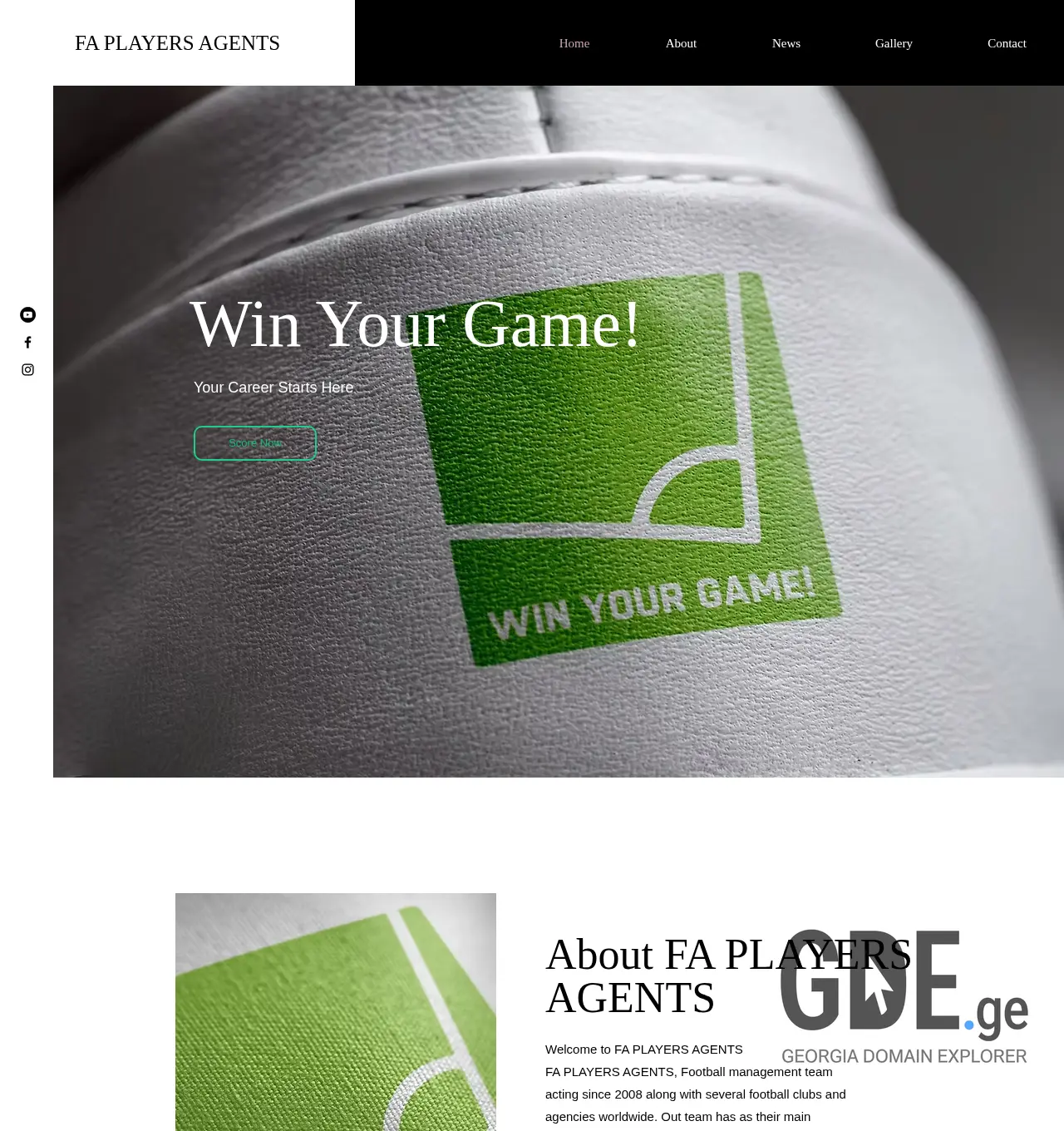 Screenshot of the site playersagents.ge at 2025-12-03