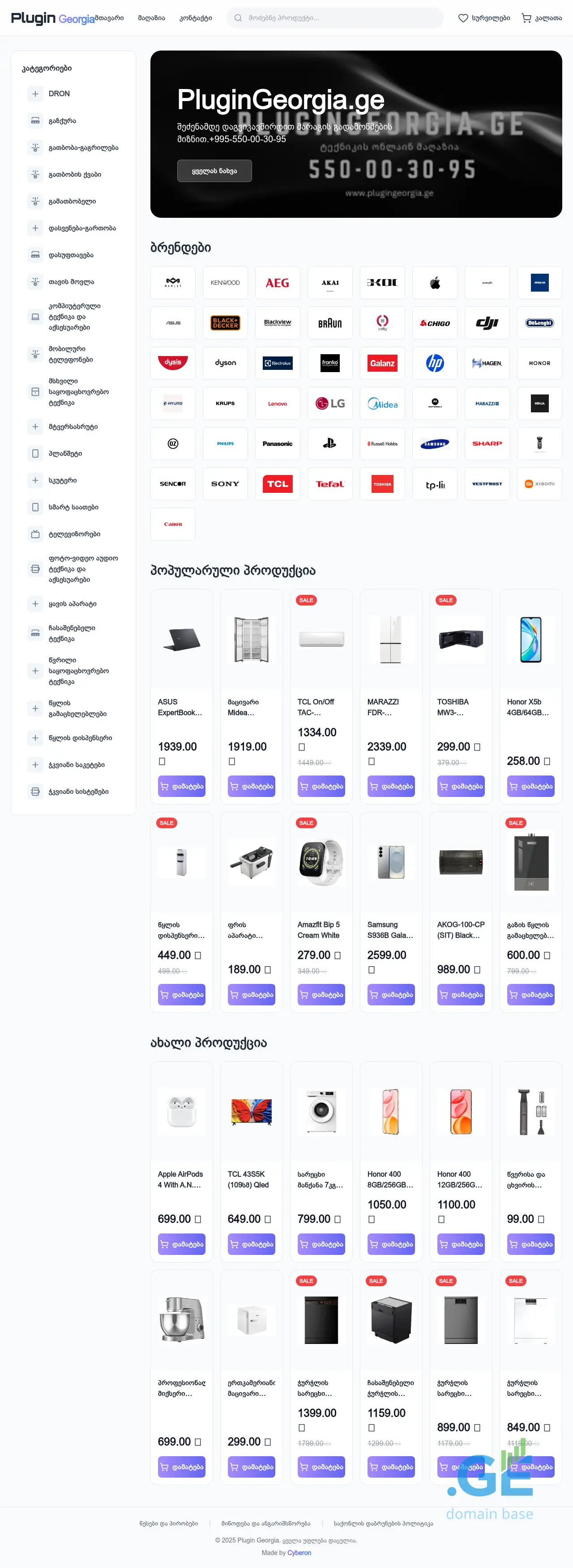 Screenshot of the site plugingeorgia.ge