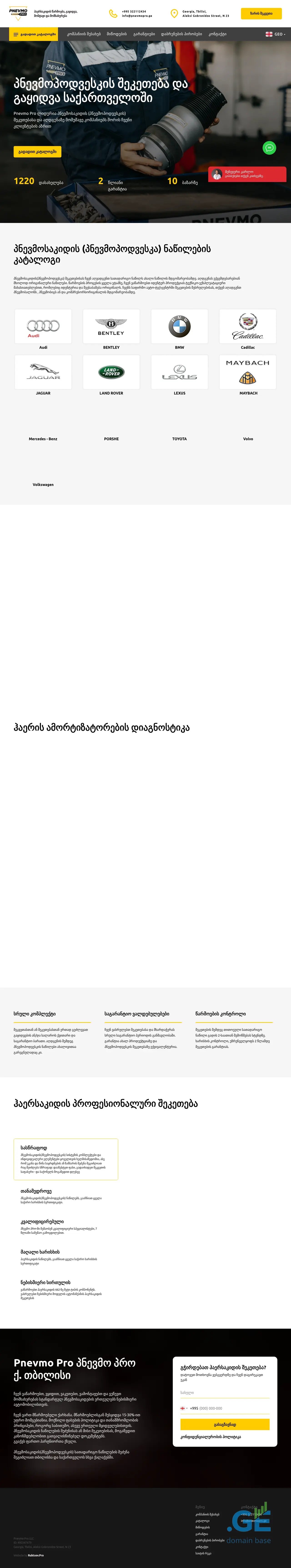 Screenshot of the site pnevmo-pro.ge