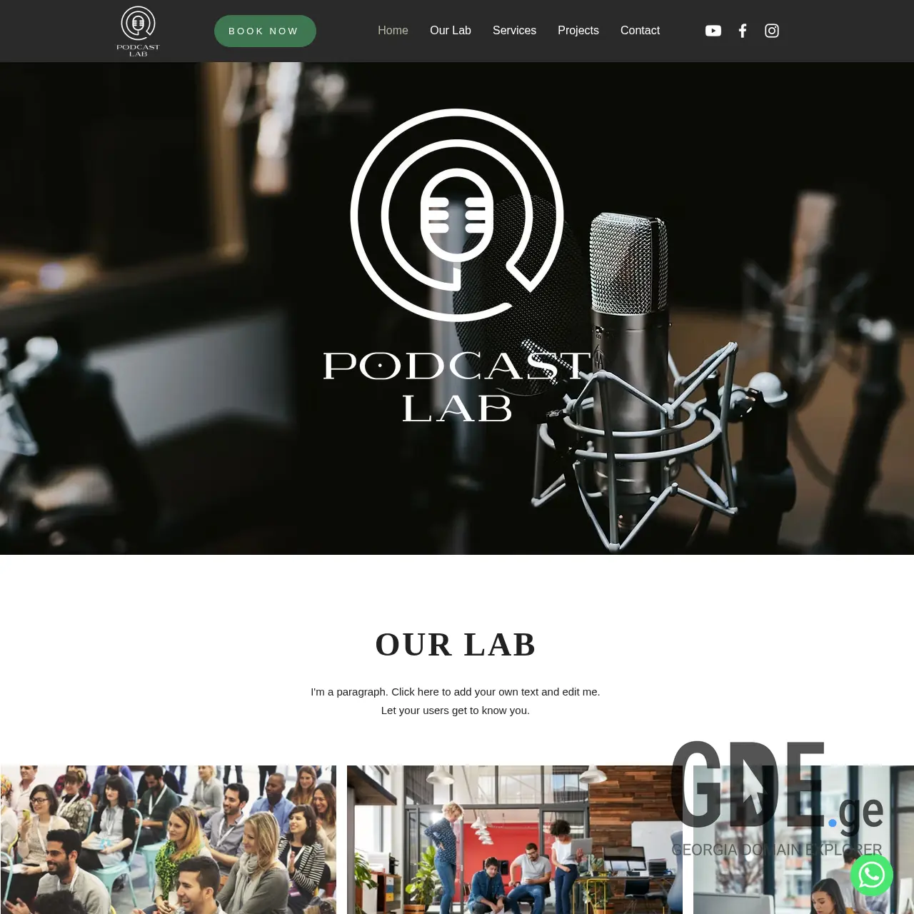 Screenshot of the site podcastlab.ge at 2025-12-11