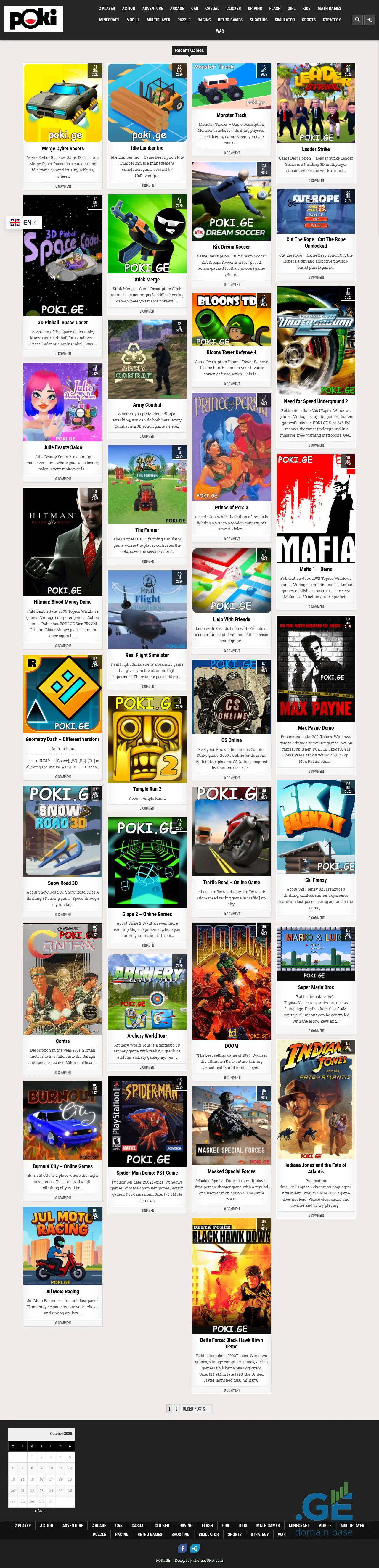 Screenshot of the site poki.ge