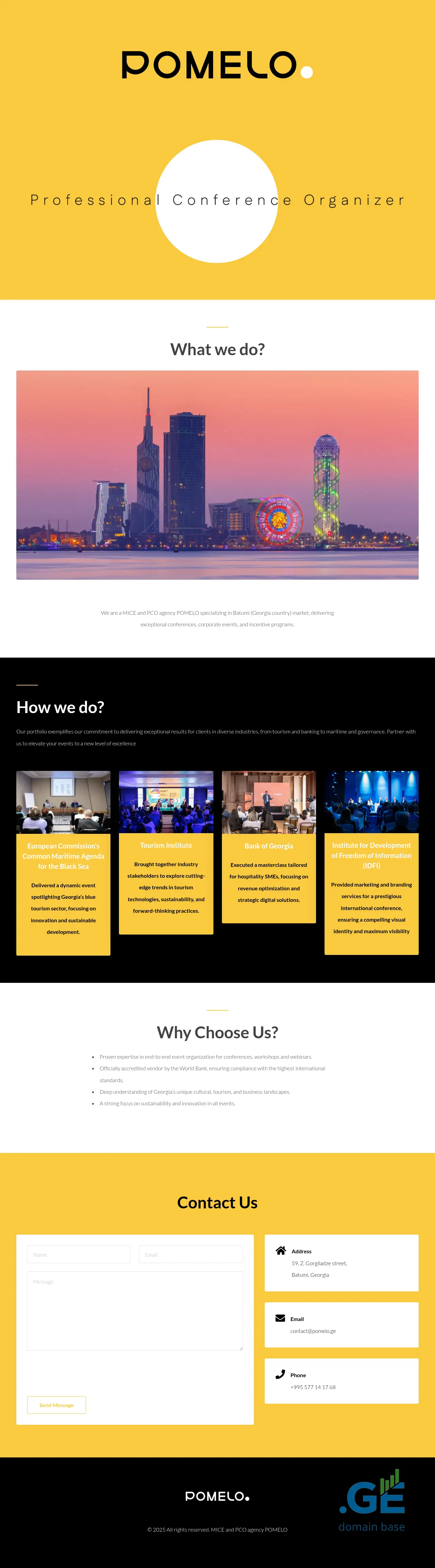 Screenshot of the site pomelo.ge